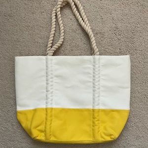 Neiman Marcus Canvas Tote with Rope Braided Handles